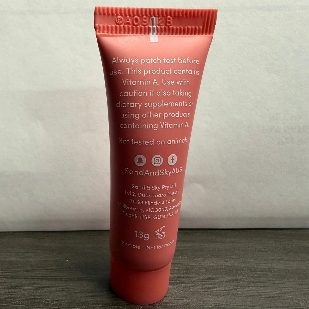 Sand & Sky Australian Pink Clay Porefining Face Mask Detoxify Brighten 13g Tube